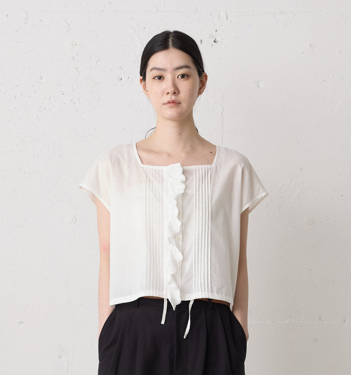 pin tuck lace vest