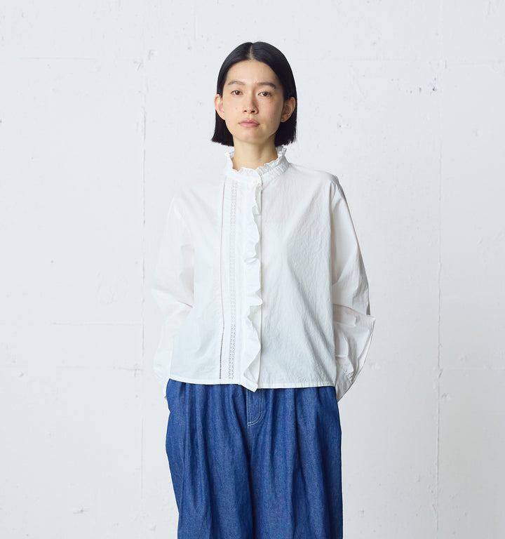 front frill lace shirt