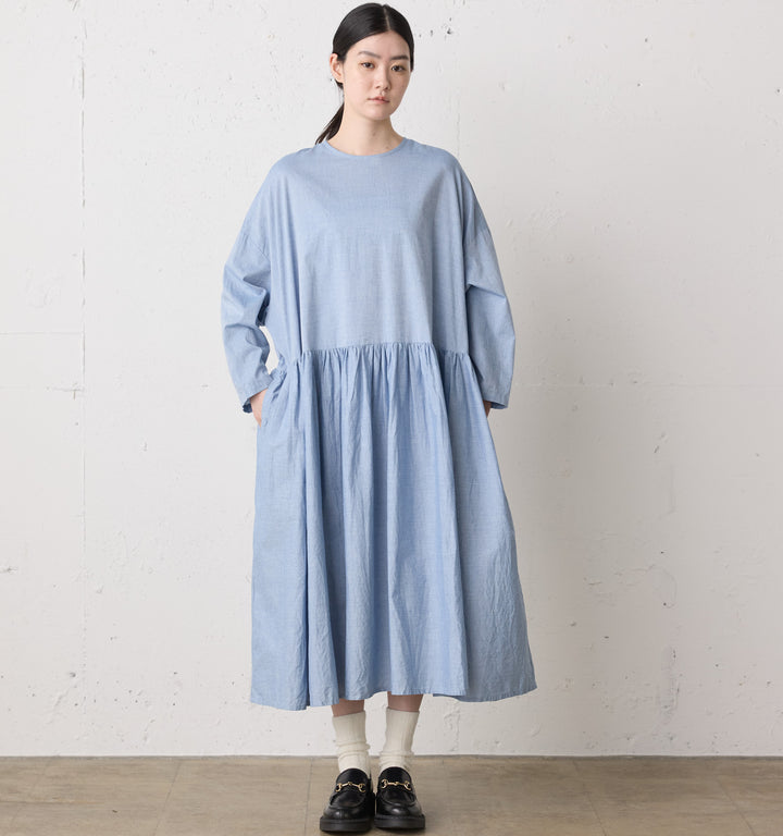 chambray gather onepiece