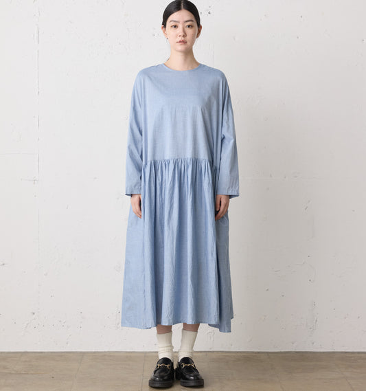chambray gather onepiece