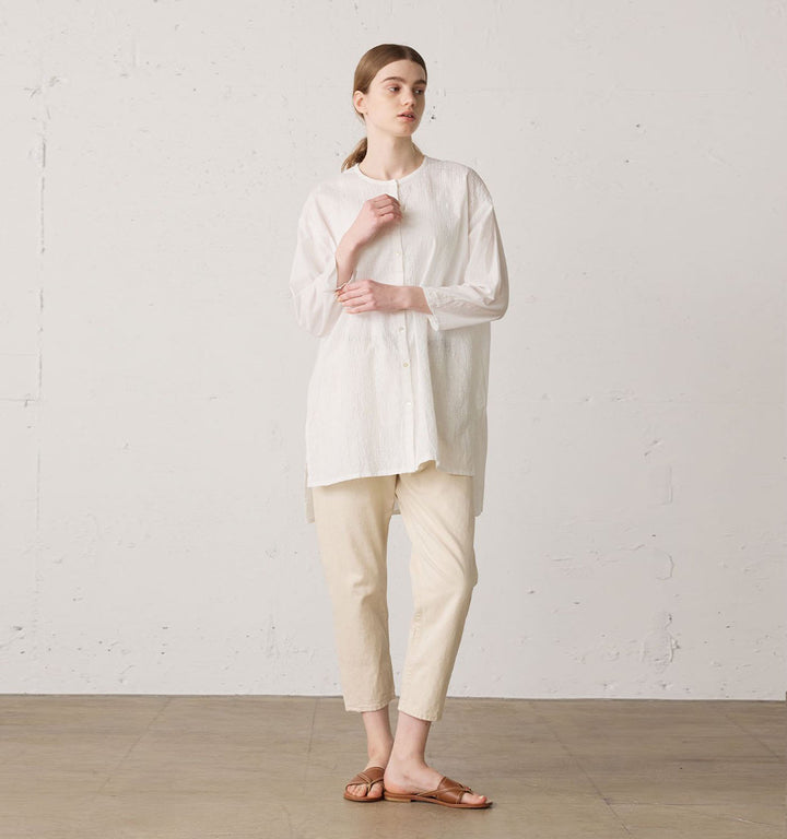 4/5 length white denim pants