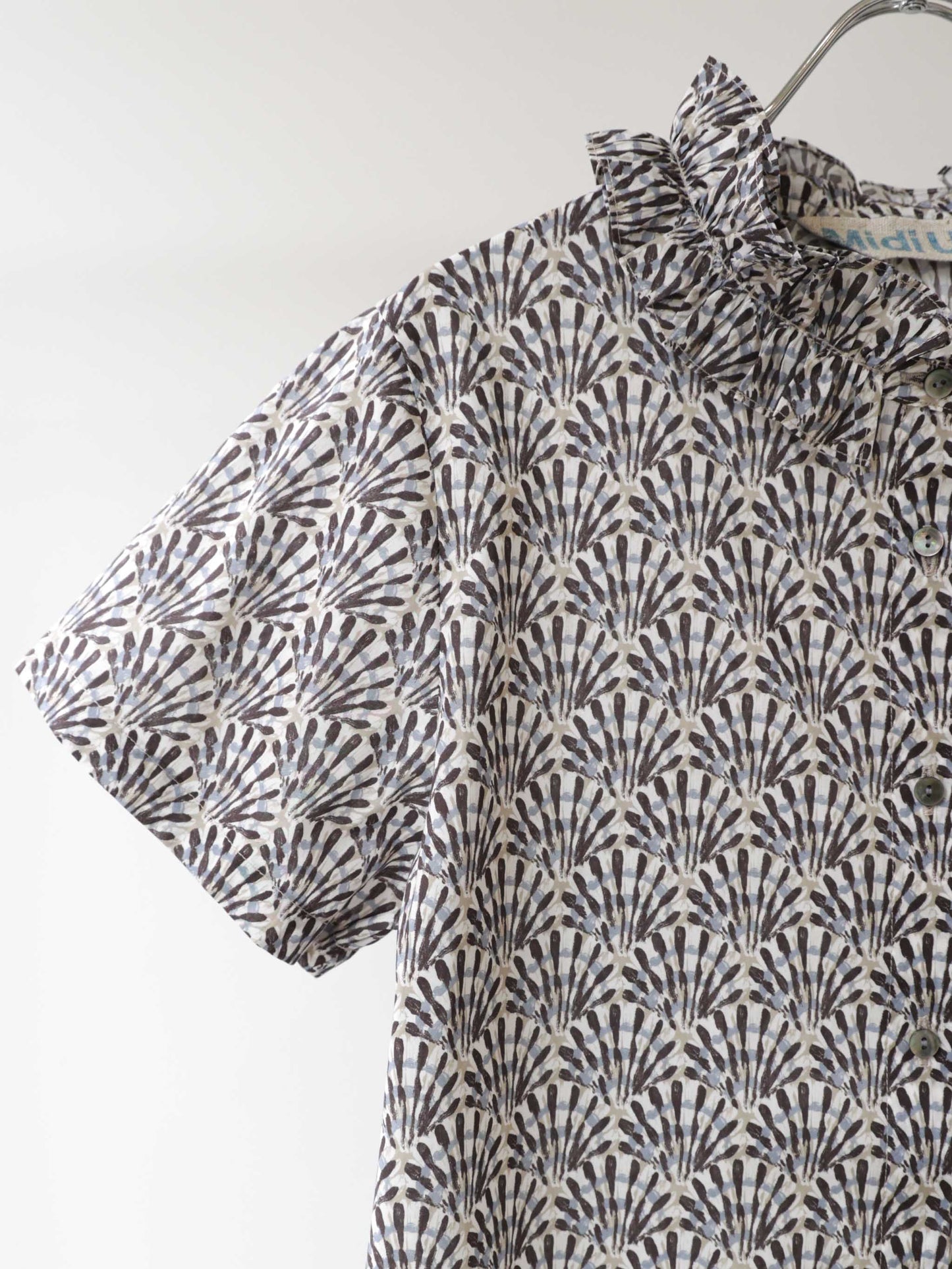 LIBERTY print frill shirt