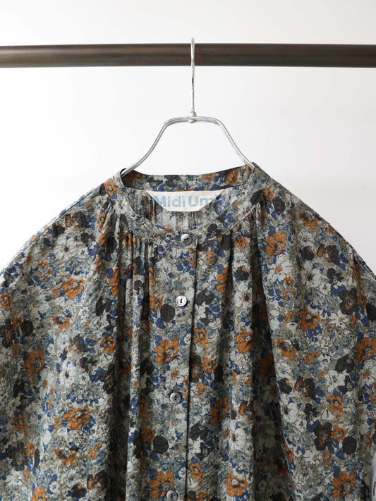 flower print shirt one-piece
