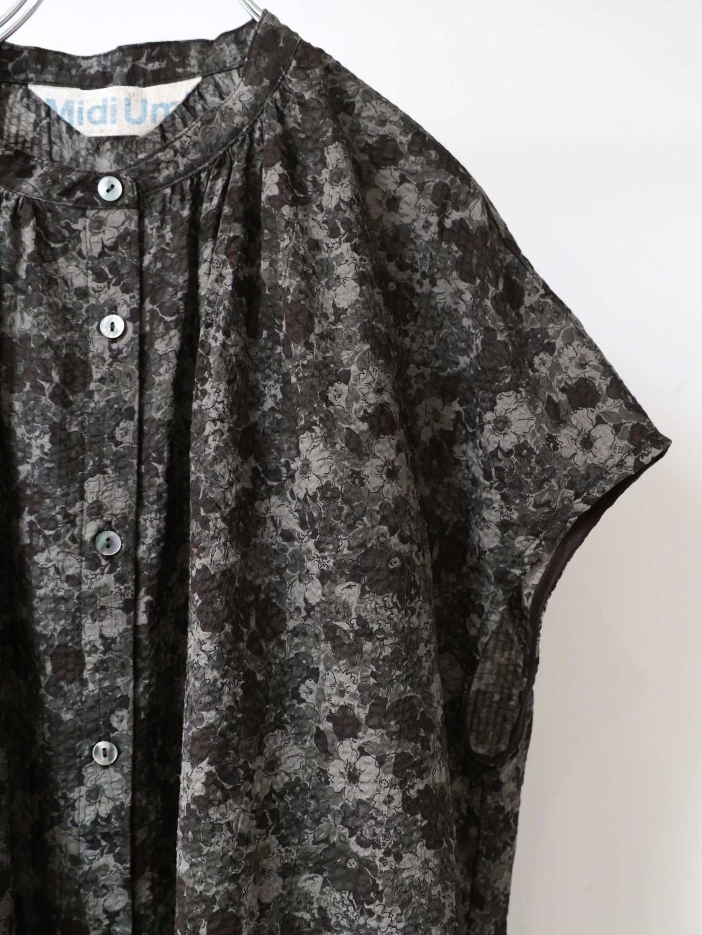 flower print shirt one-piece