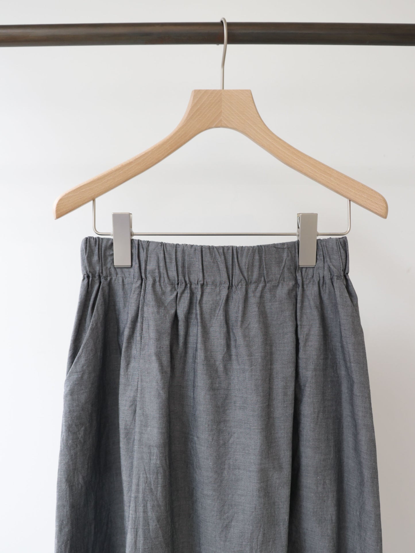 chambray tuck skirt