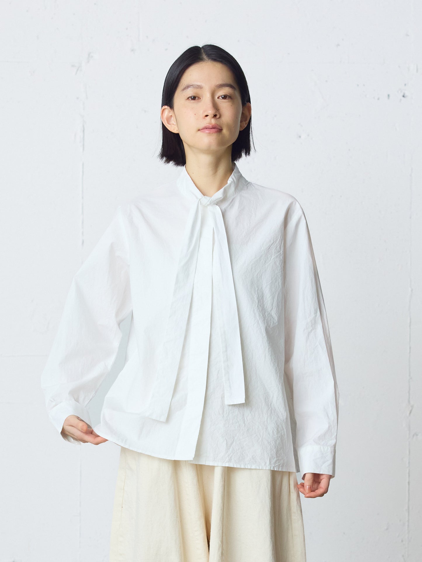 tie-neck shirt