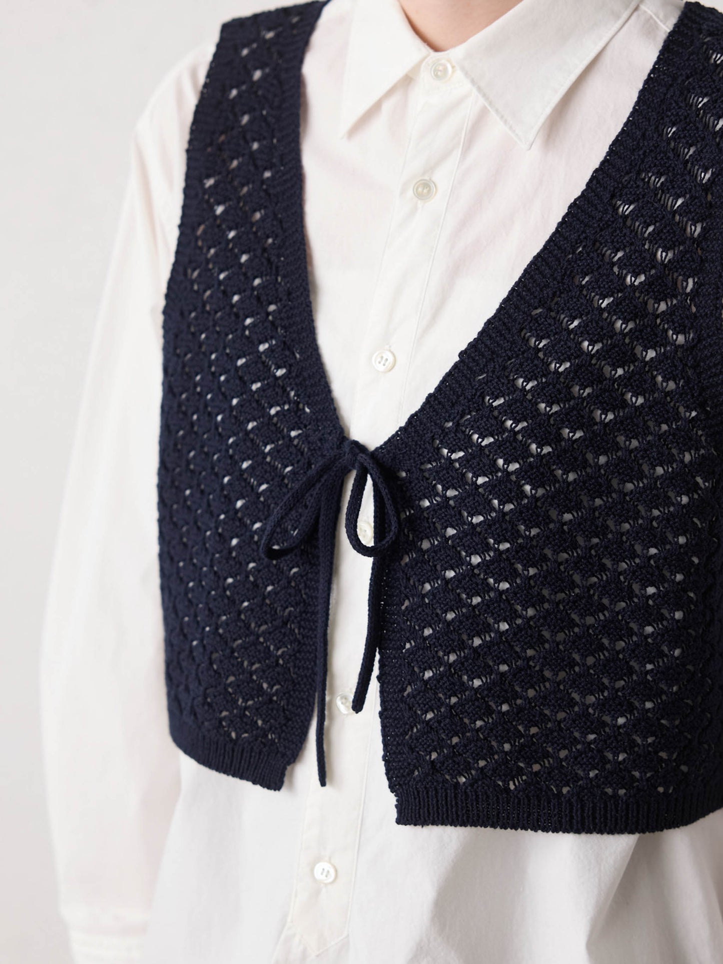 2way short knit vest