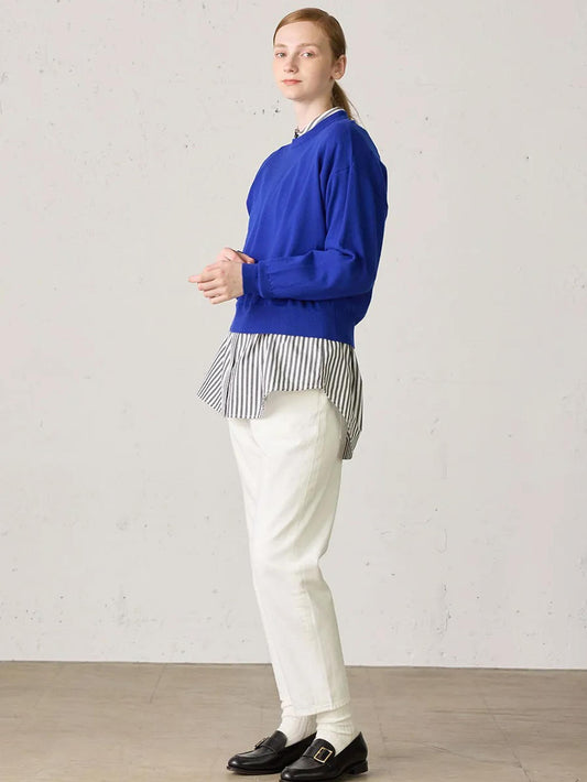 high waist white denim pants