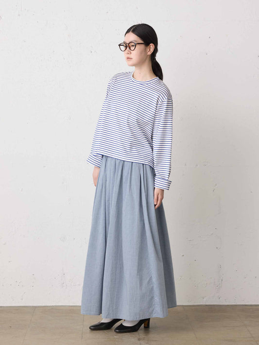 chambray gather skirt