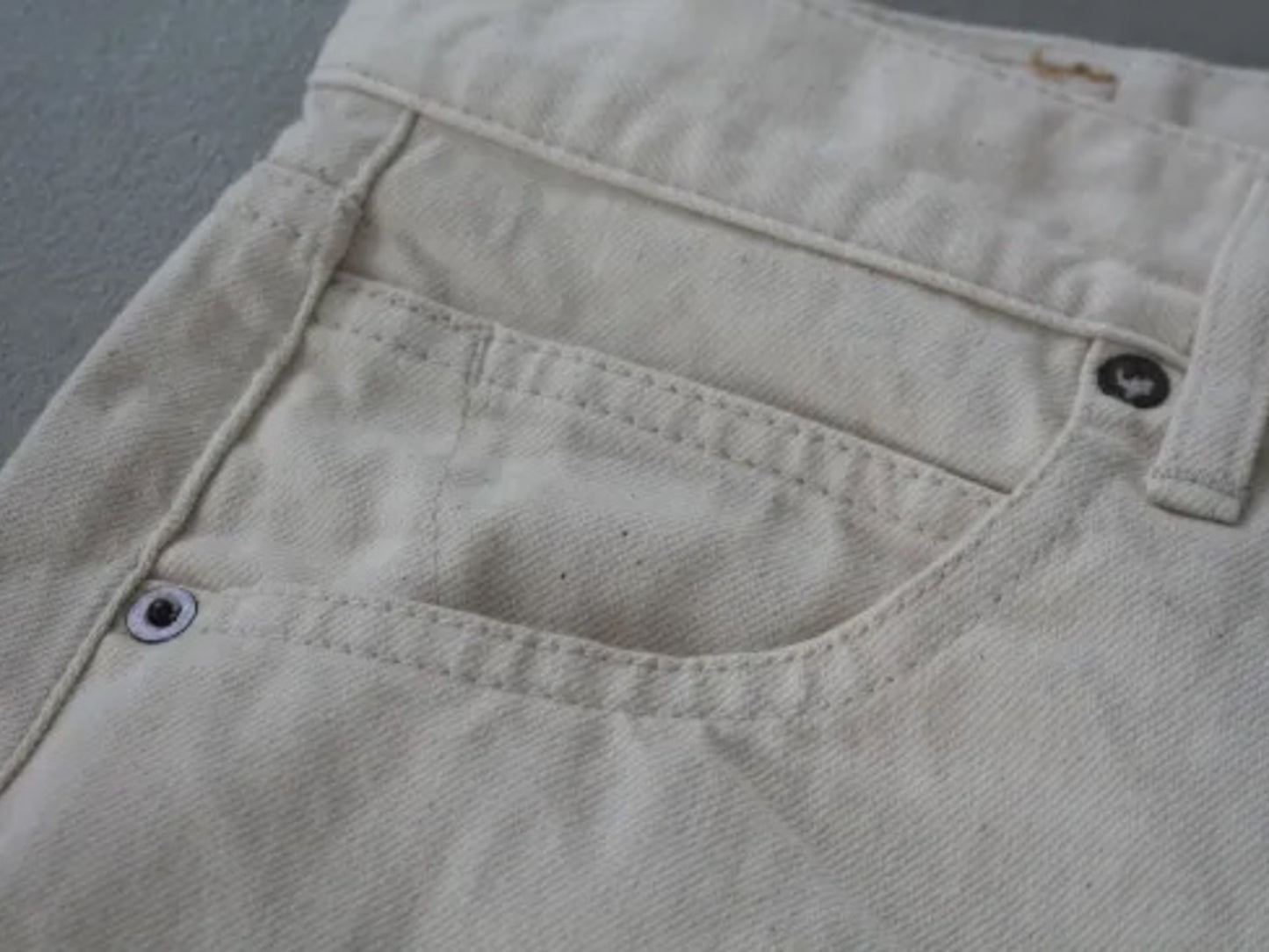 high waist white denim pants