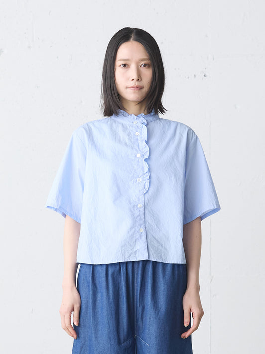 half sleeve front half frill shirt