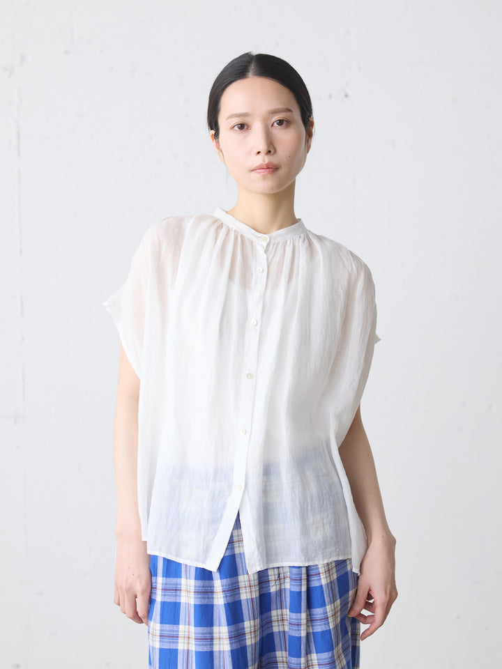 ramie gather N/S shirt
