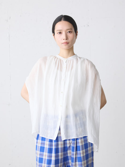 ramie gather N/S shirt