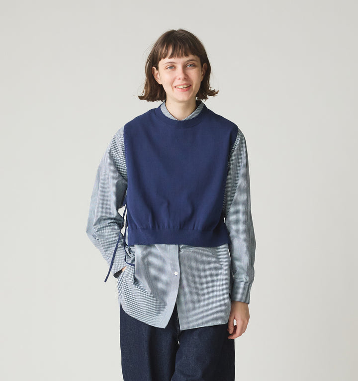 【A】side ribbon short vest