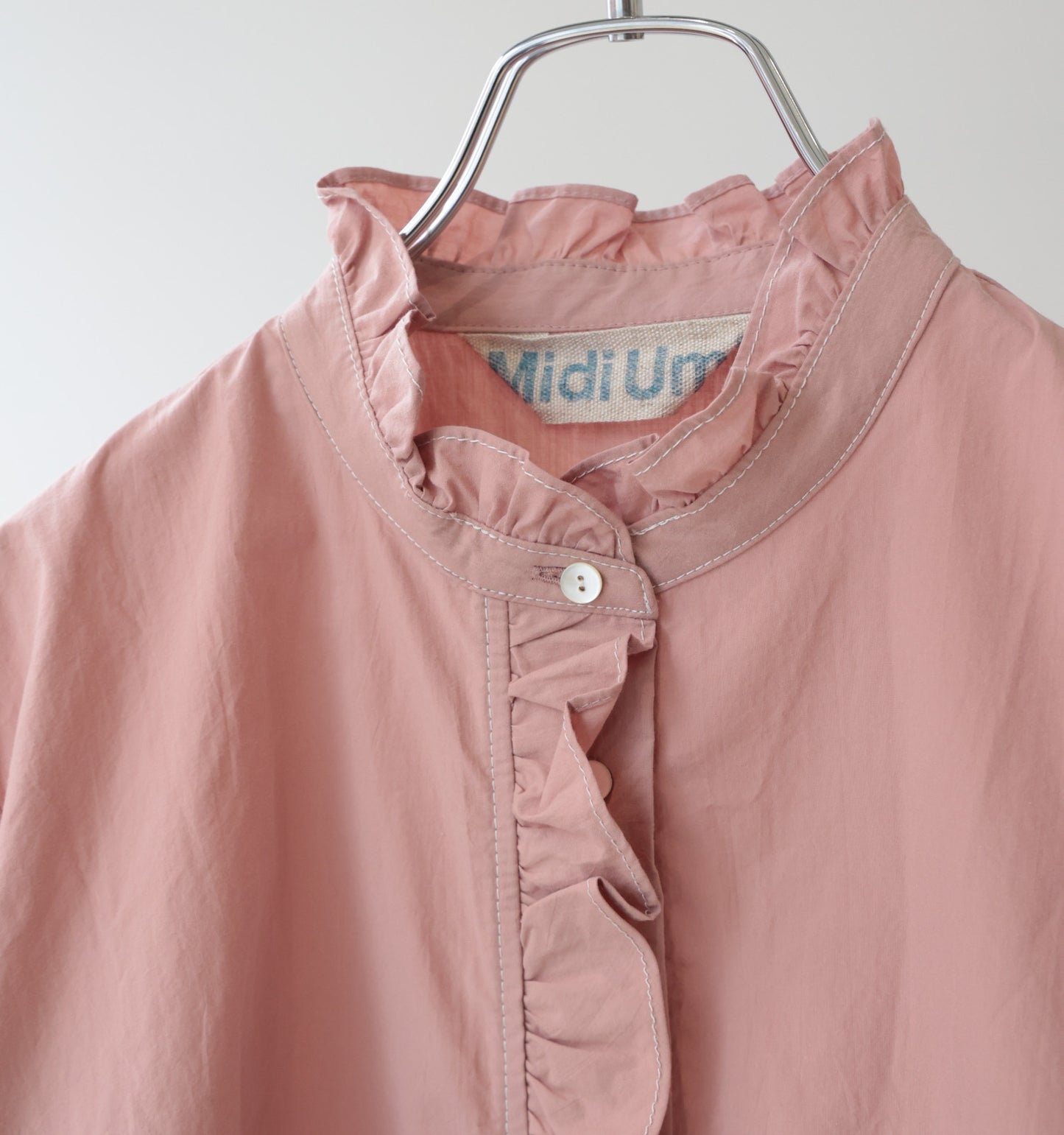 【A】half sleeve frill short shirt