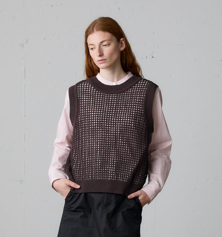 mesh knit 2way vest