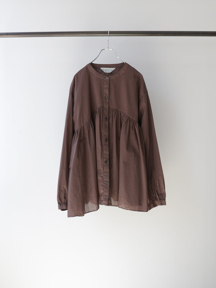 3-730343 gathered flare shirt