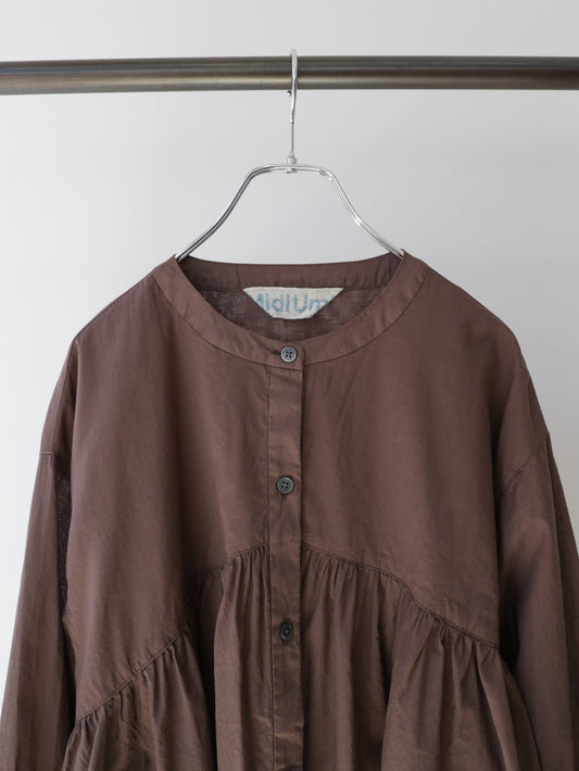 3-730343 gathered flare shirt