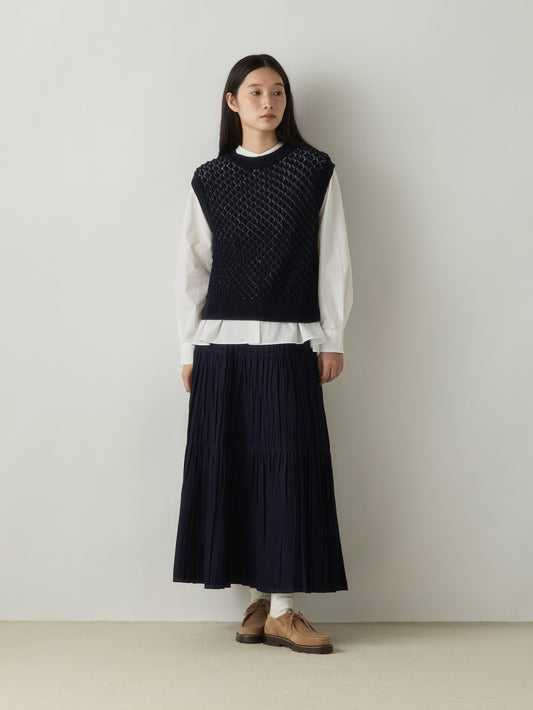 3-760275 denim pleats skirt