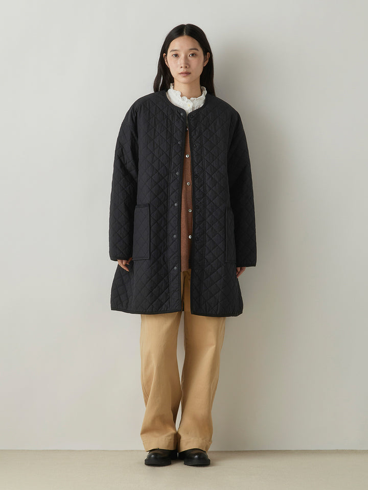 3-770247 quilting long coat