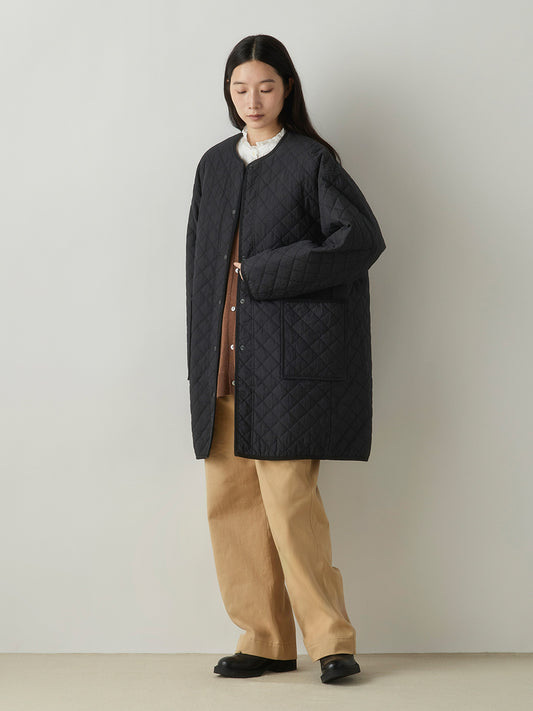 3-770247 quilting long coat