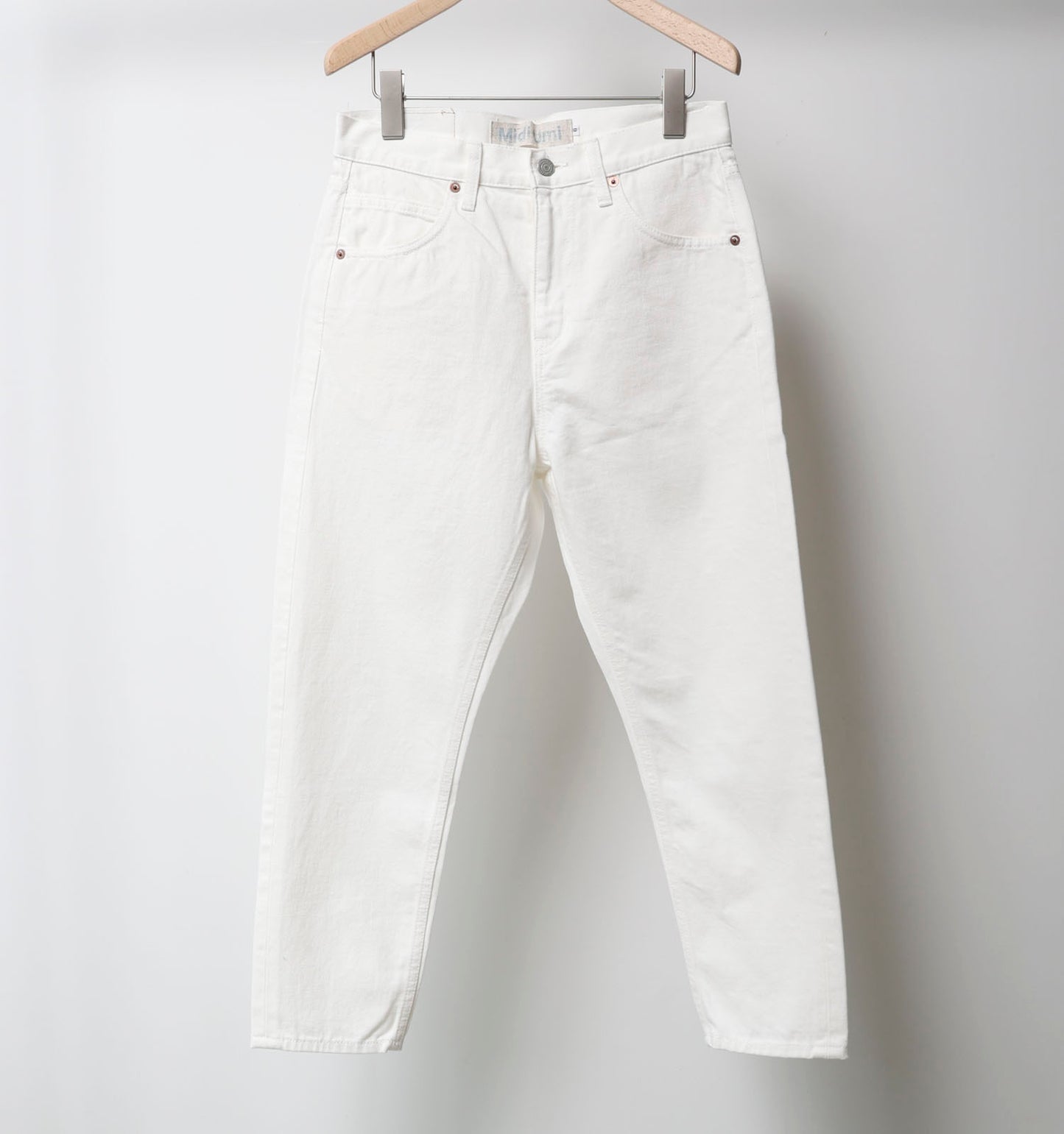high waist white denim pants