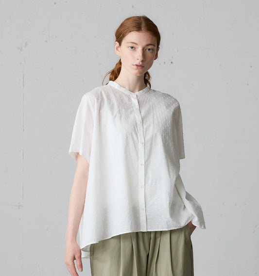 half sleeve dots A line shirt