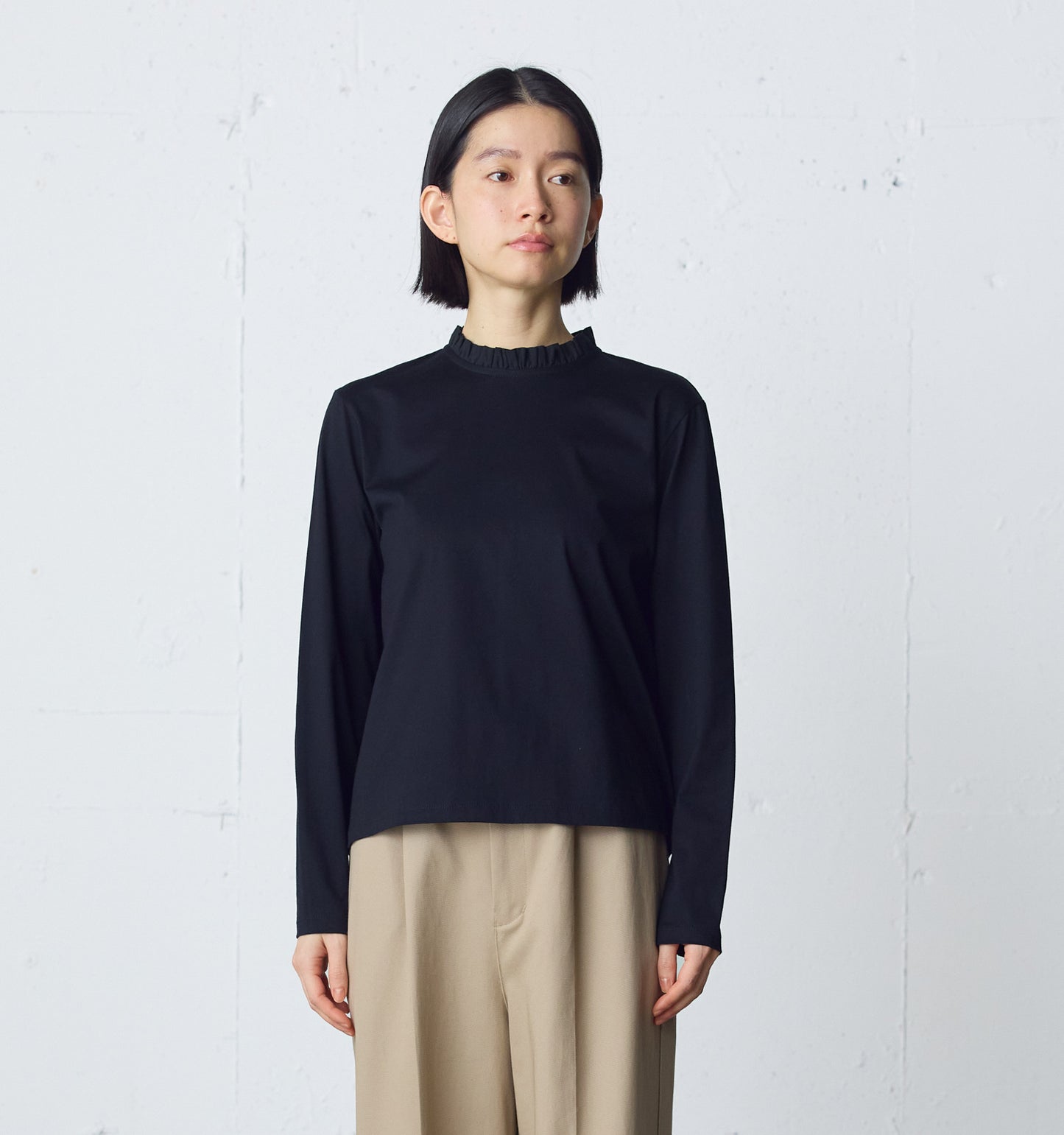 frill neck pullover