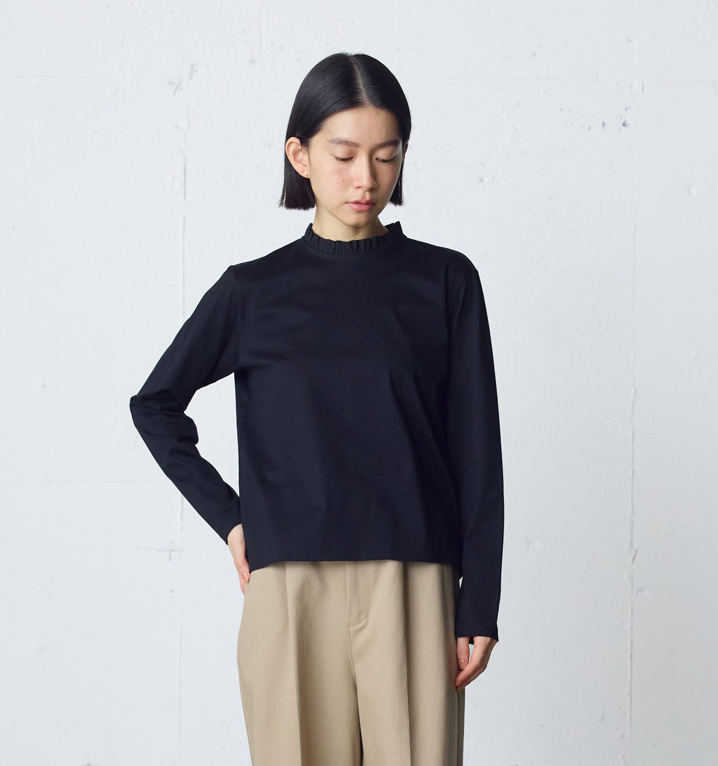 frill neck pullover