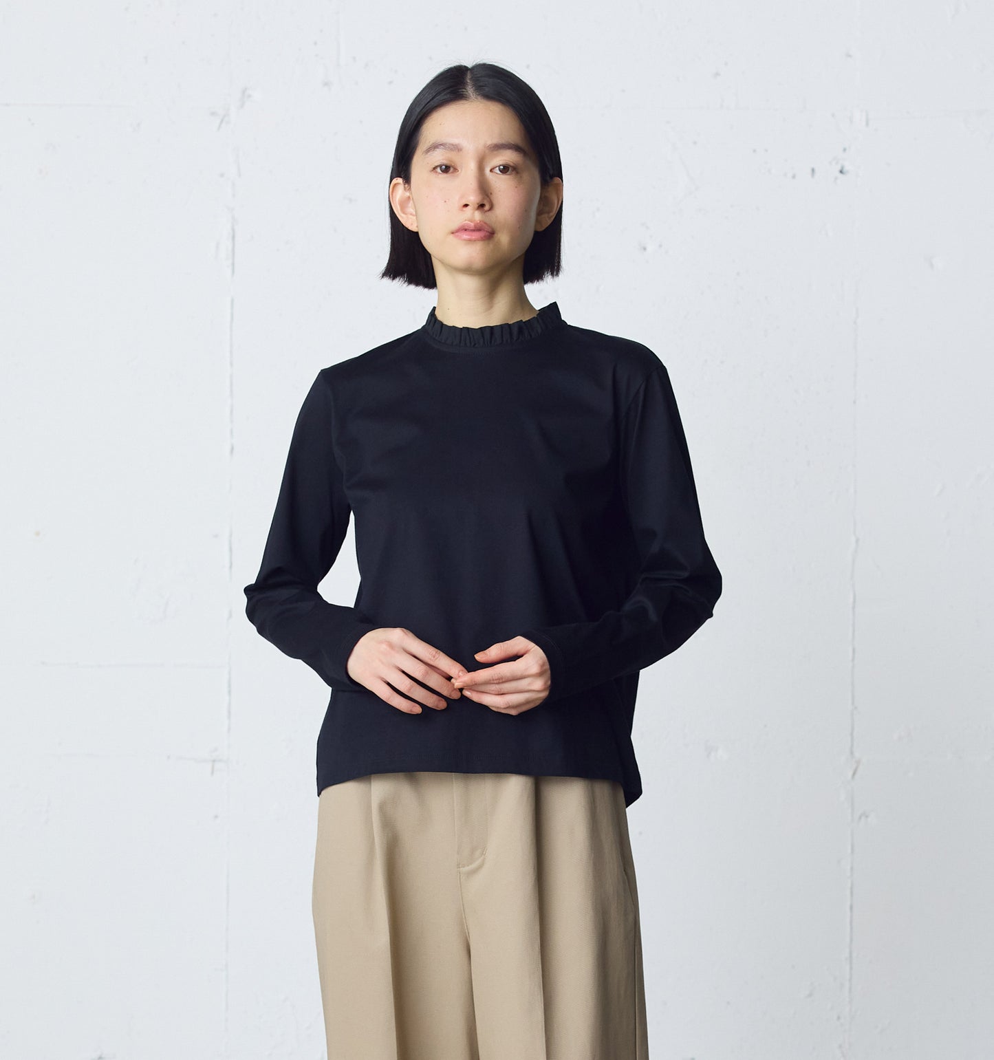 frill neck pullover