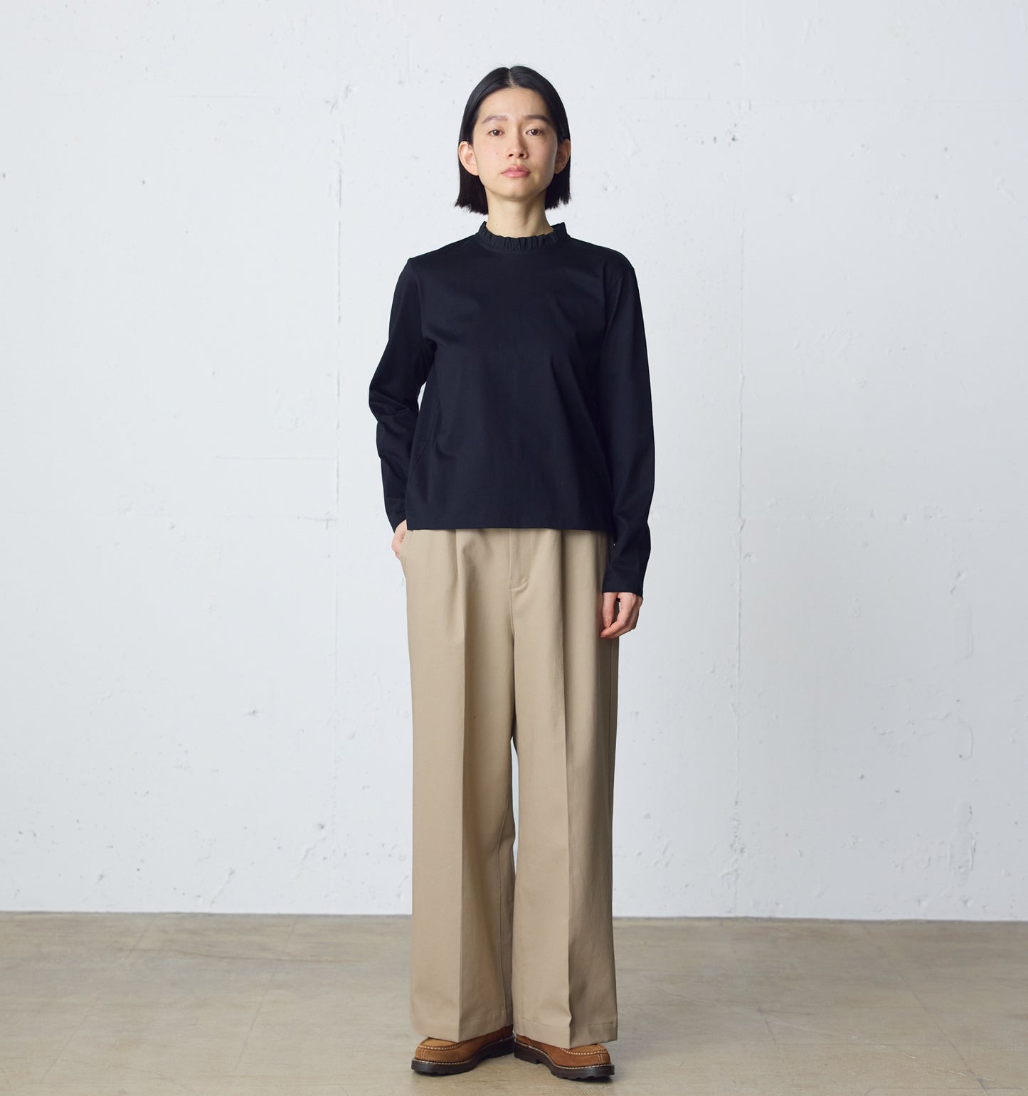 frill neck pullover