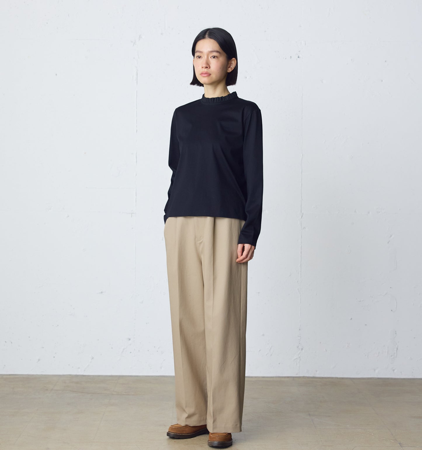 frill neck pullover