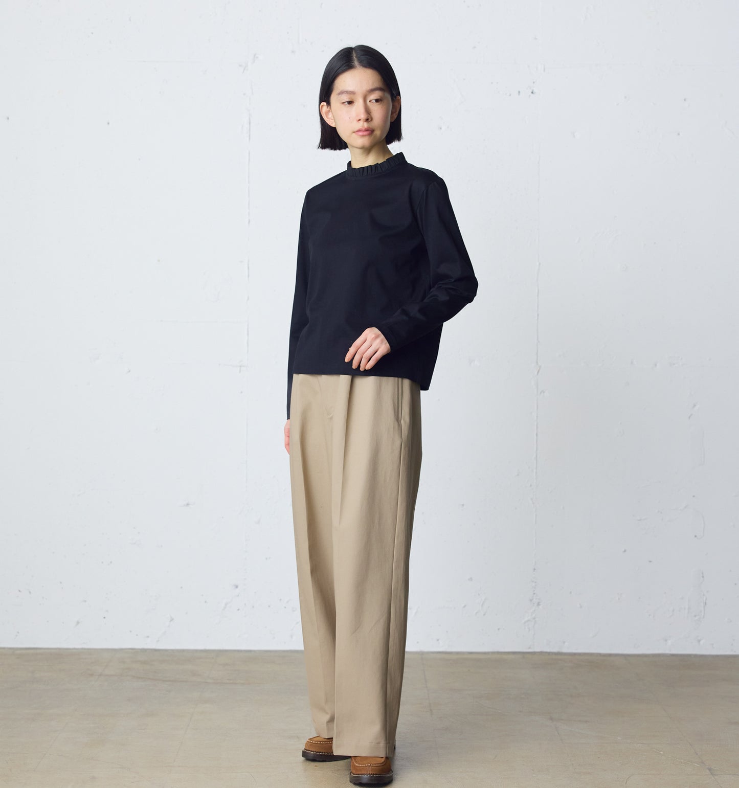 frill neck pullover
