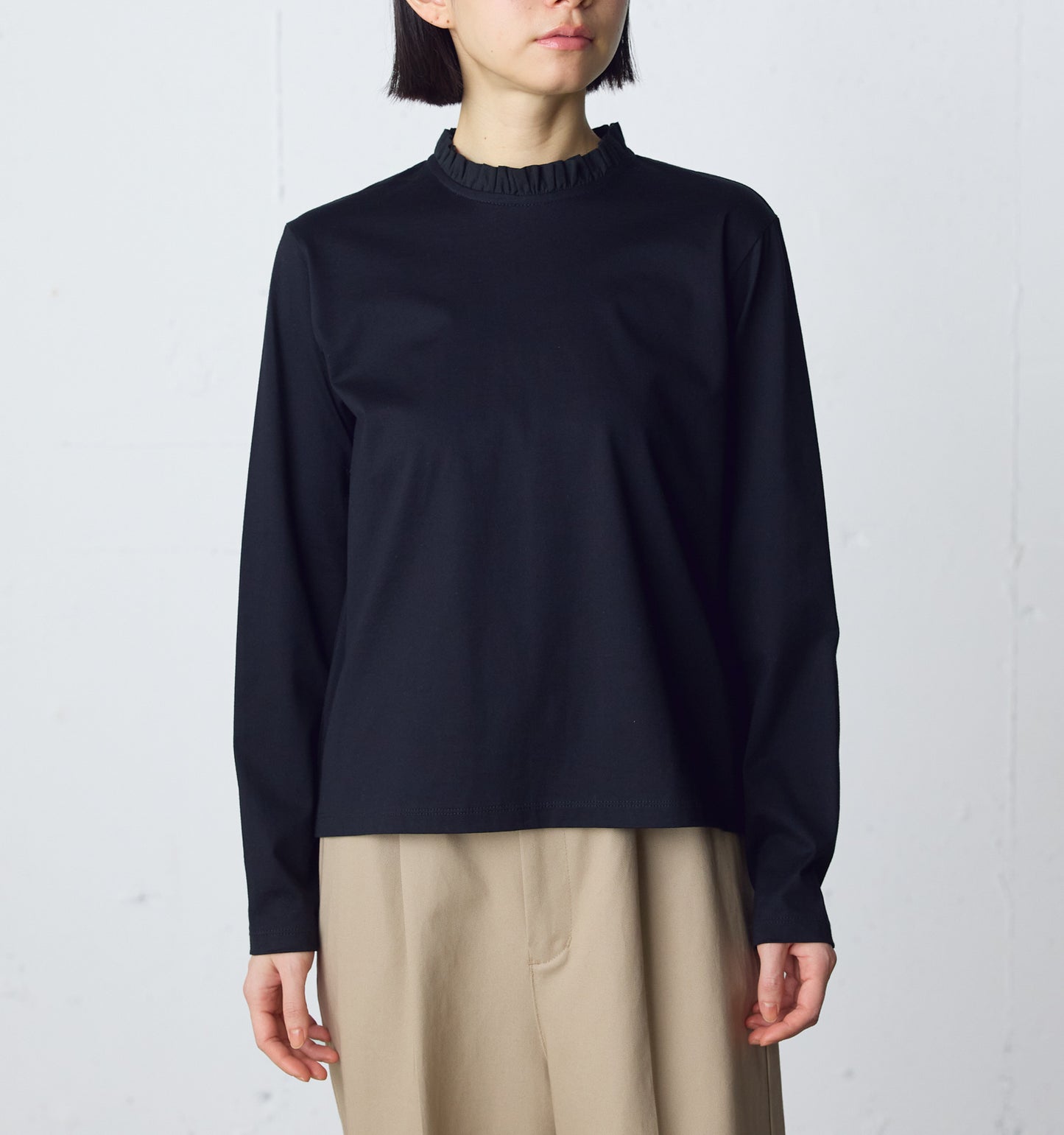 frill neck pullover
