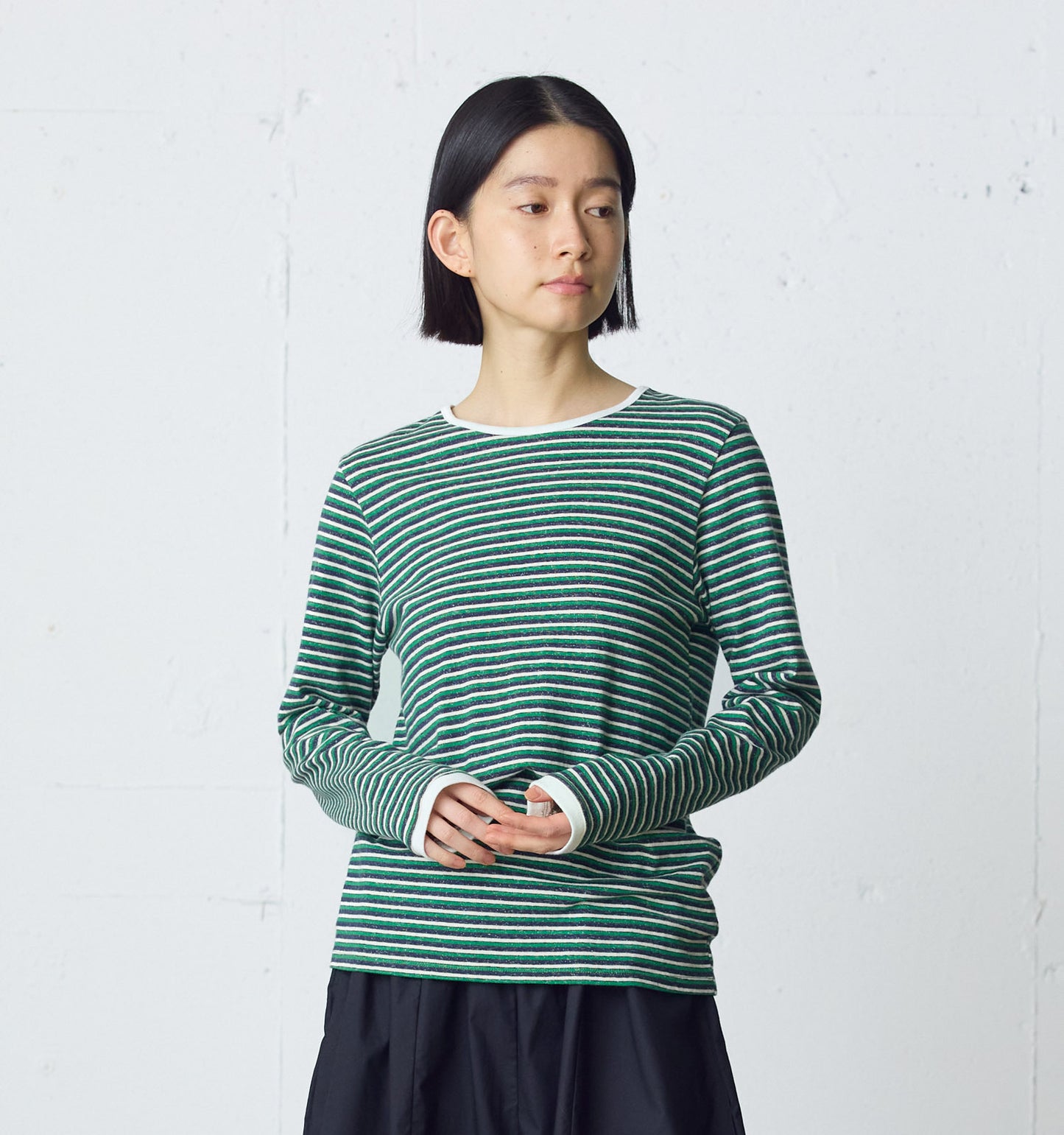 multi border pullover long sleeve