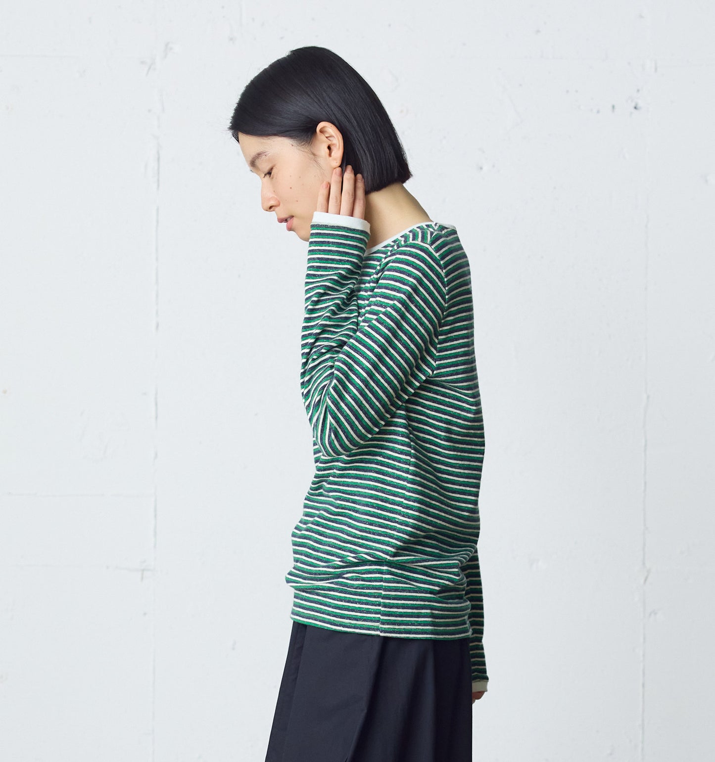 multi border pullover long sleeve