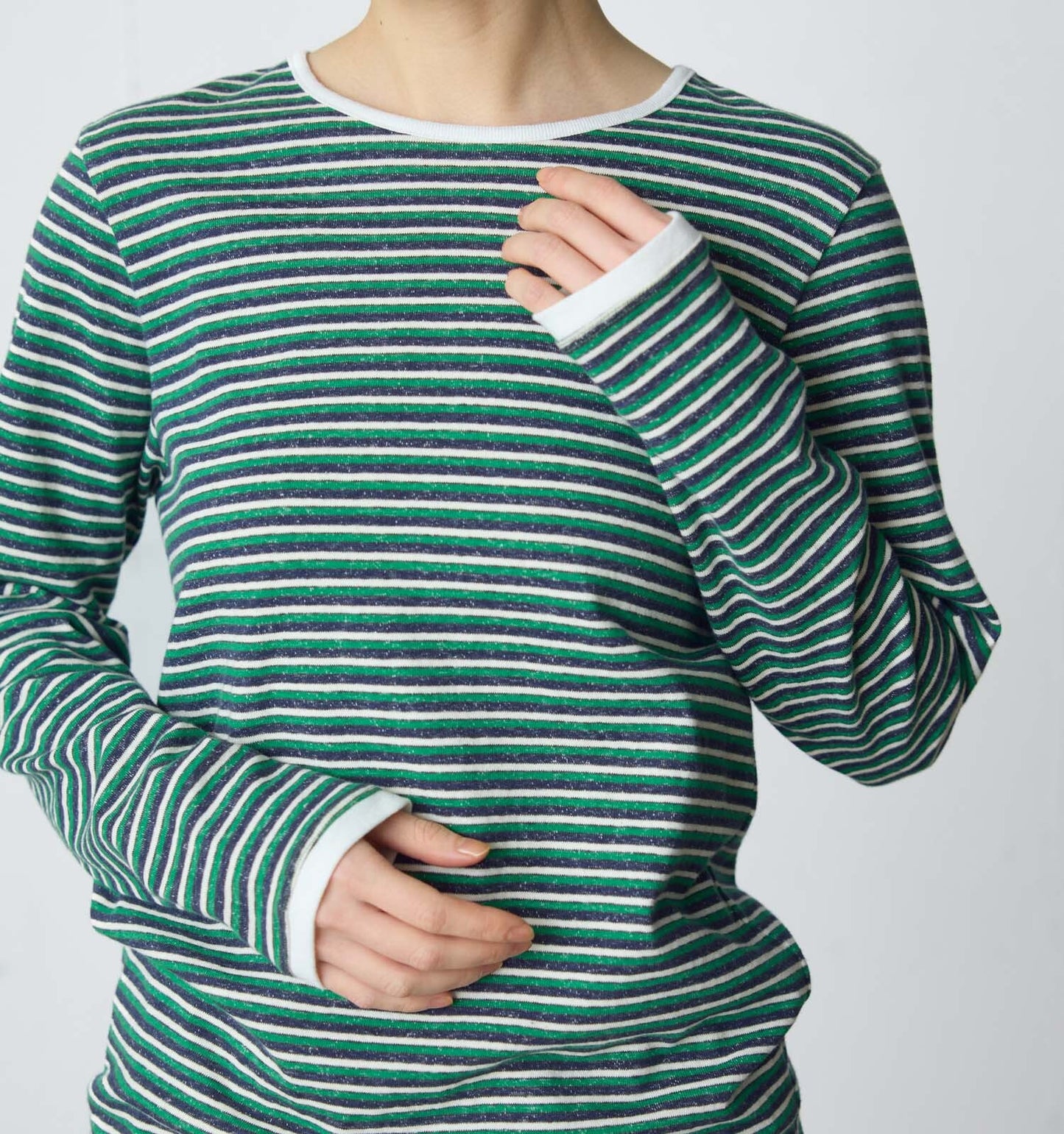 multi border pullover long sleeve