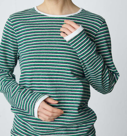 multi border pullover long sleeve