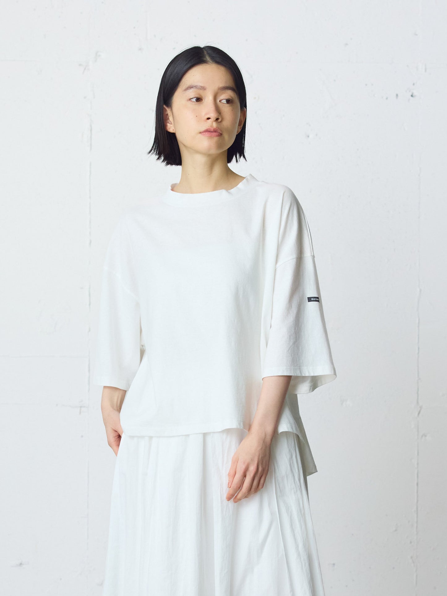 mock neck wide pullover