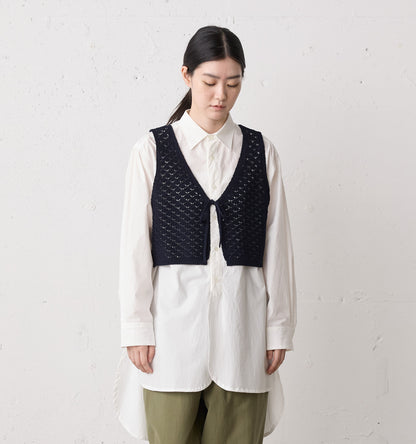 2way short knit vest