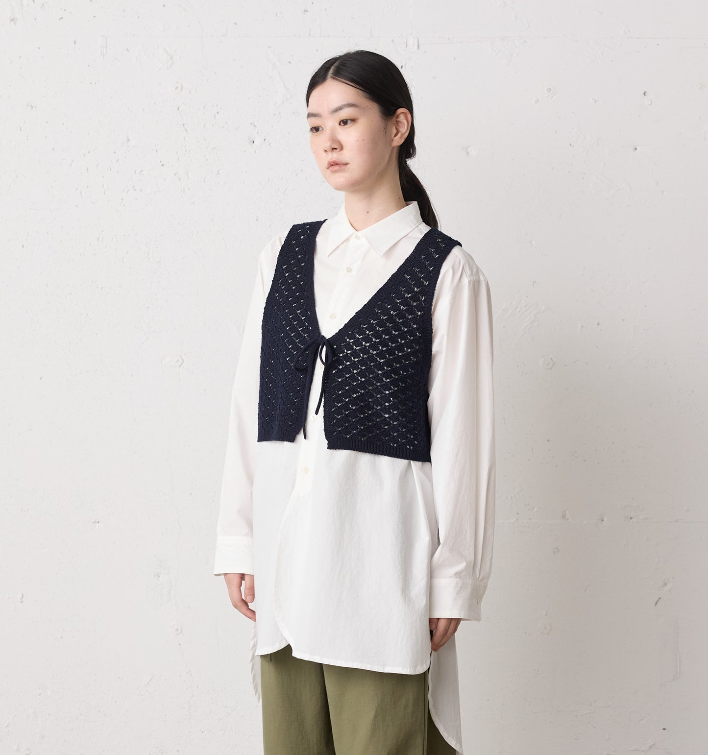 2way short knit vest