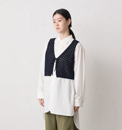 2way short knit vest