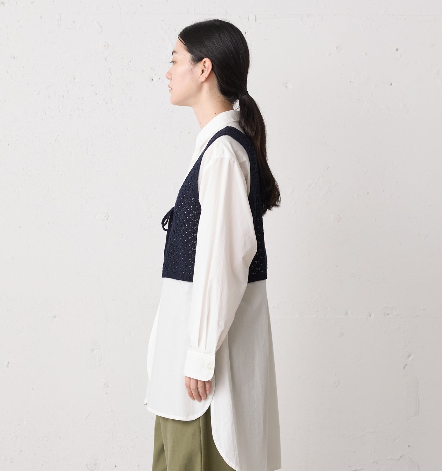 2way short knit vest