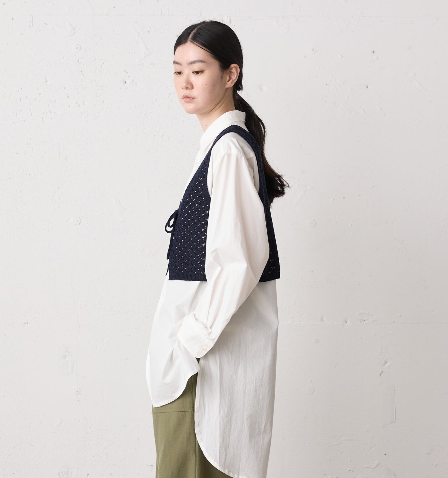 2way short knit vest