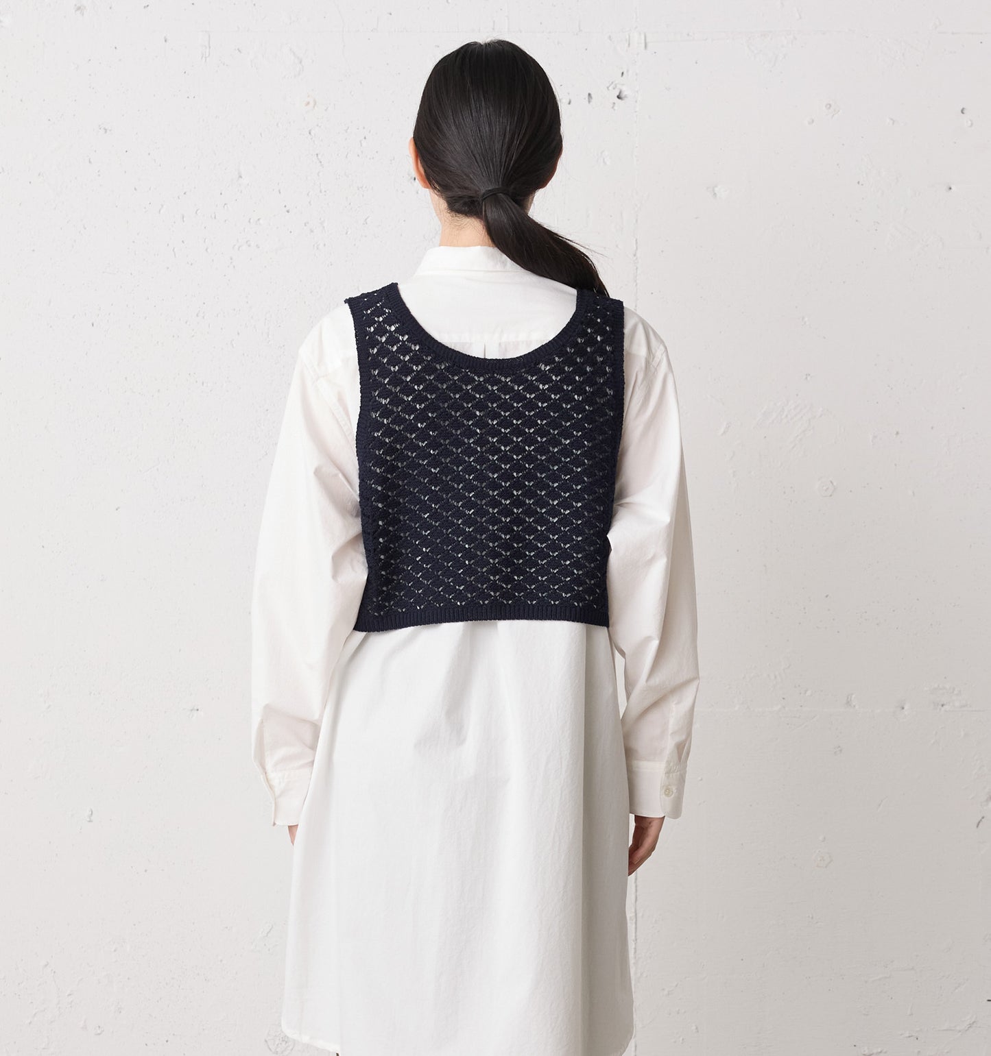 2way short knit vest