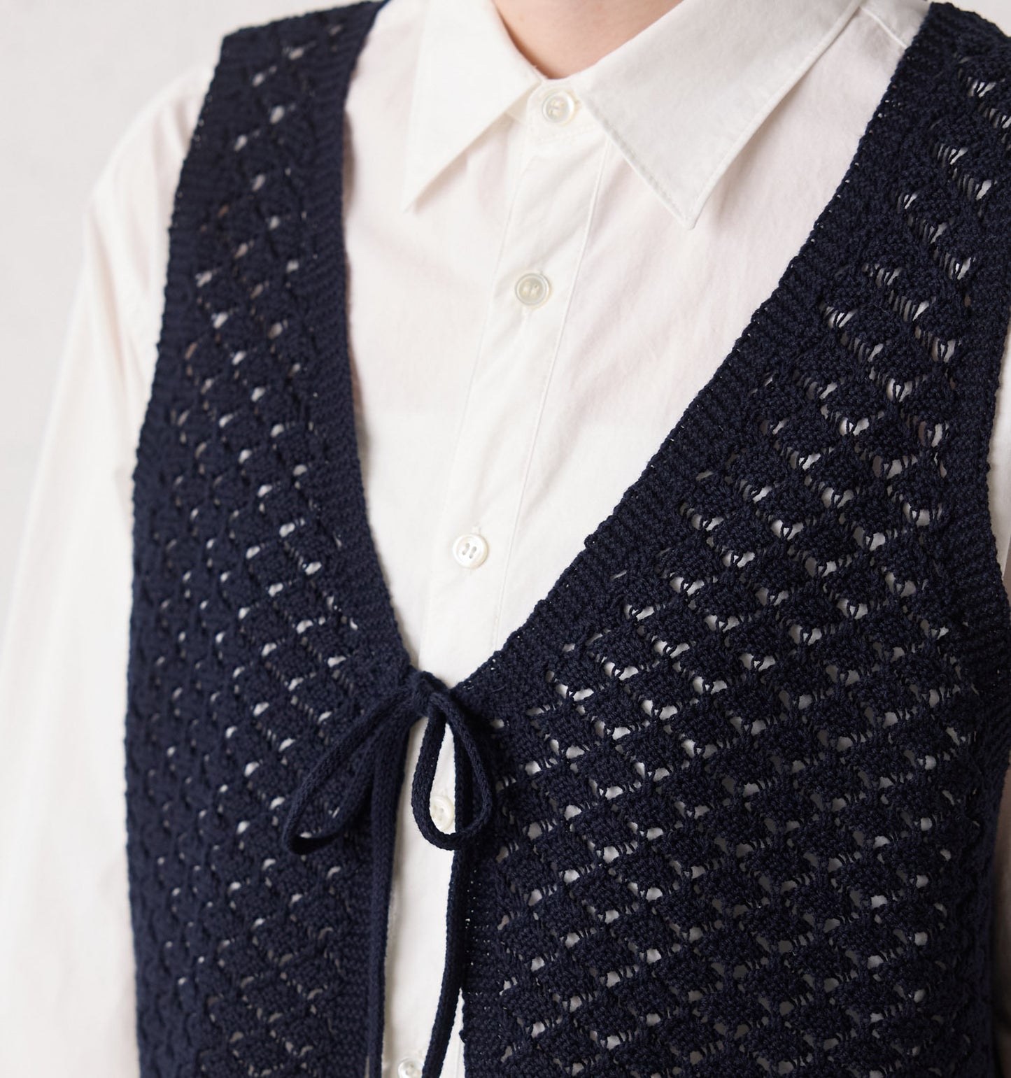 2way short knit vest