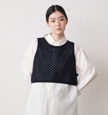 2way short knit vest