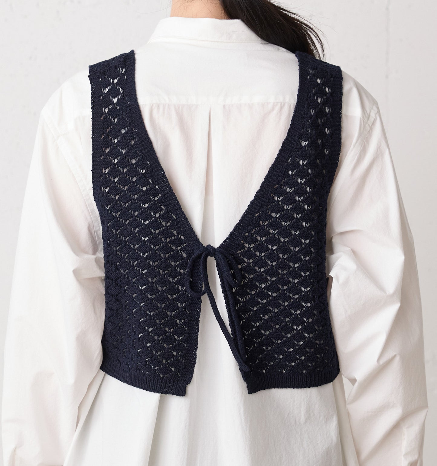 2way short knit vest