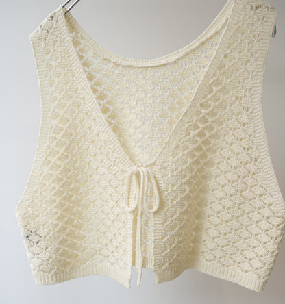 2way short knit vest