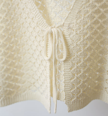 2way short knit vest